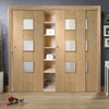 Bespoke Thruslide Messina Oak Glazed 3 Door Wardrobe and Frame Kit - Prefinished