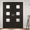 Prefinished Messina Oak Door Pair - Obscure Glass - Choose Your Colour