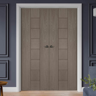 Image: Prefinished Messina Oak Door Pair - Choose Your Colour