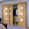 Bespoke Thruslide Messina Oak Glazed 3 Door Wardrobe and Frame Kit
