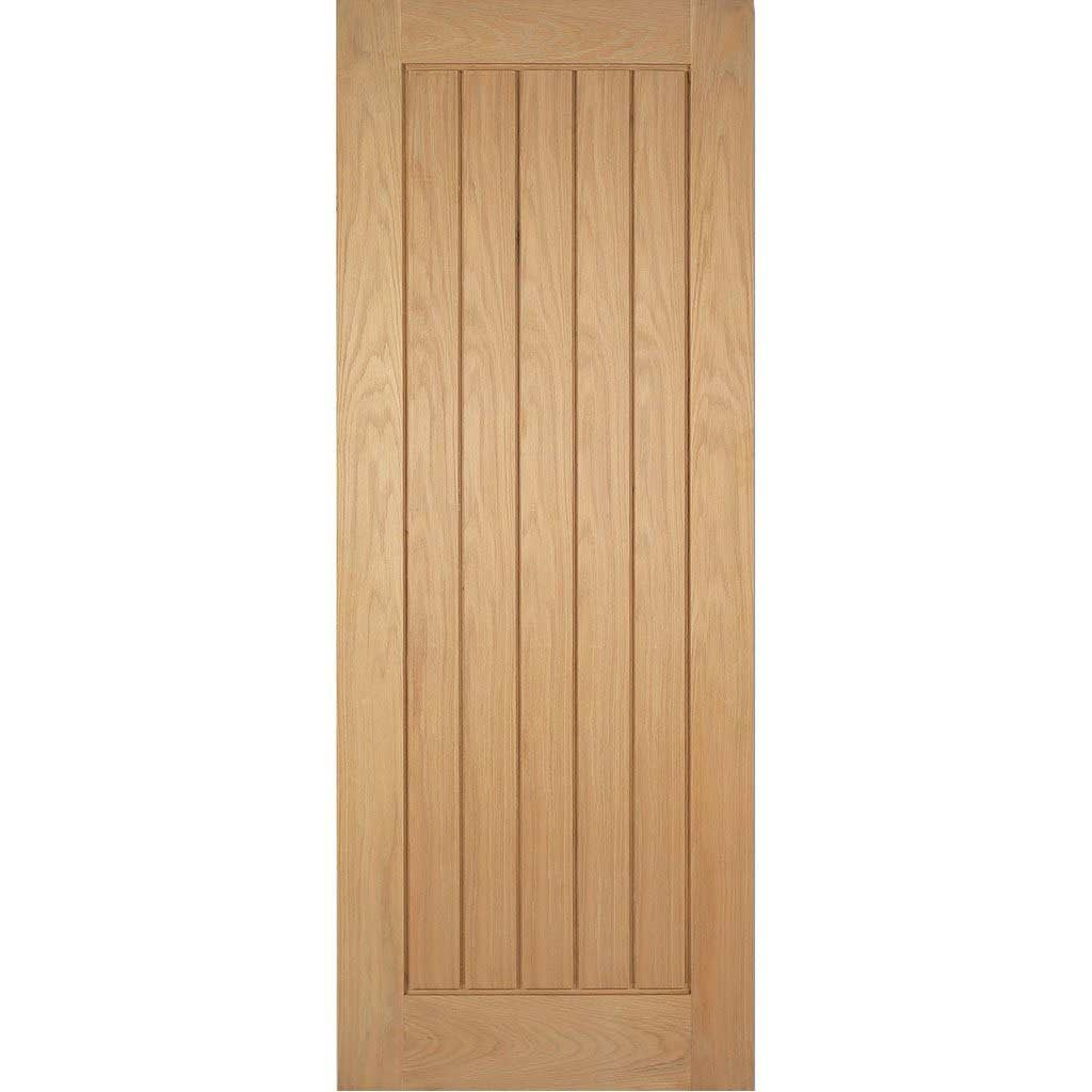 Single Sliding Door & Track - Mexicano Oak Door - Unfinished