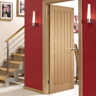 Image: OUTLET - Mexicano Oak Door - Vertical Lining - Scuffs