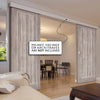 Double Sliding Door & Wall Track - Laminate Mexicano Light Grey Doors - Prefinished