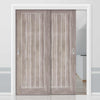 Two Sliding Doors and Frame Kit - Laminate Mexicano Light Grey Door - Prefinished