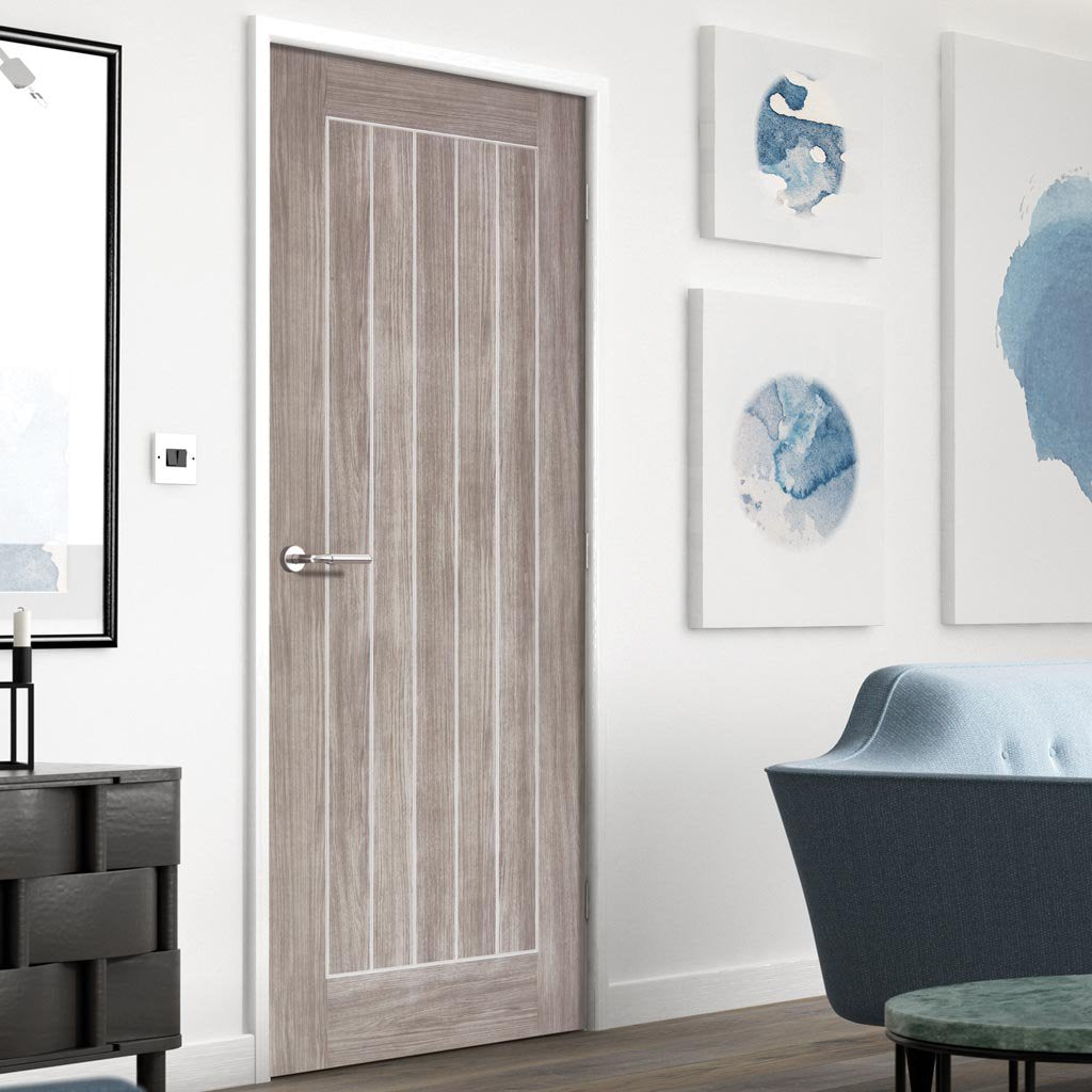 Modern flush grey colour interior door