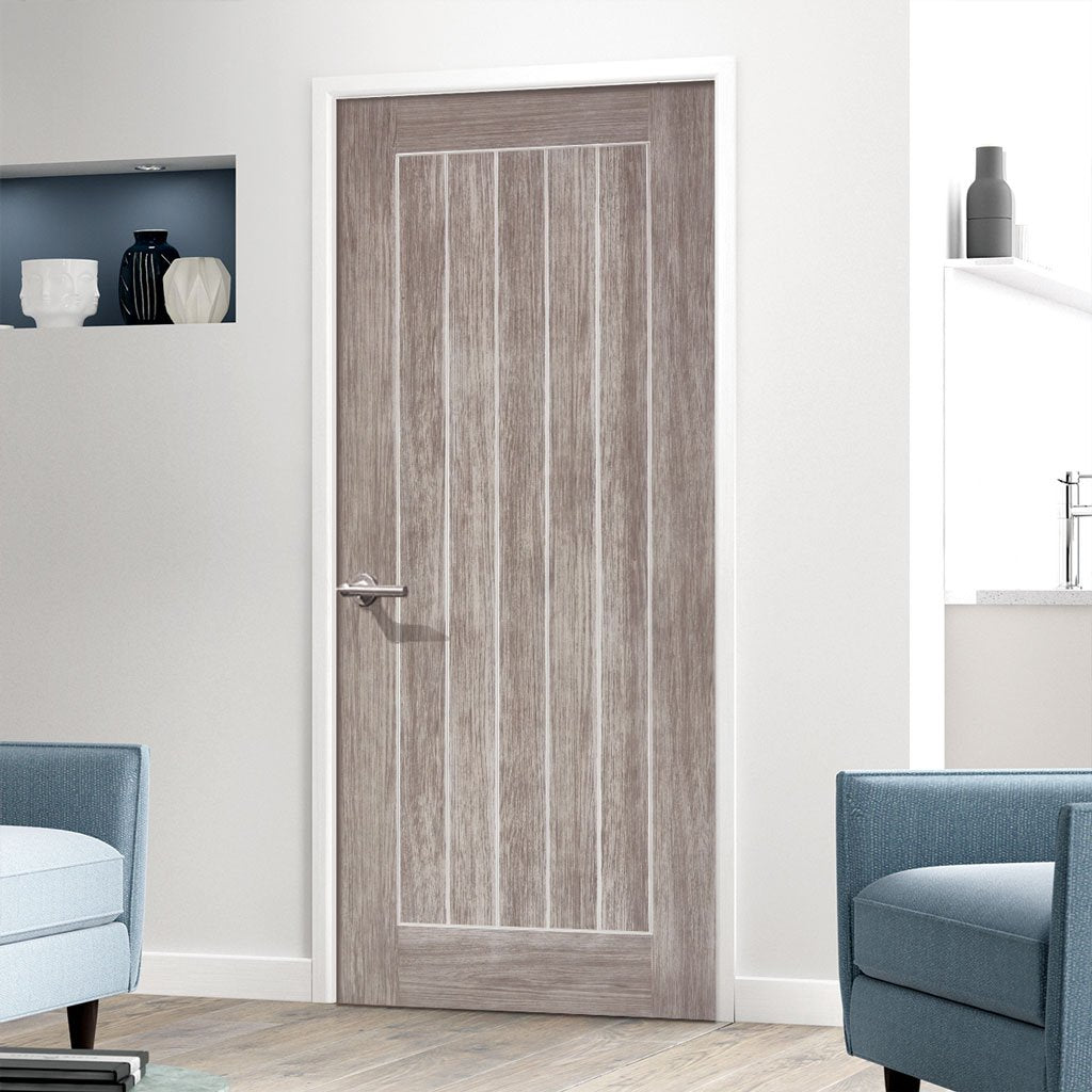 Laminate Mexicano Light Grey Fire Door - 1/2 Hour Fire Rated - Prefinished