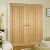 LPD Joinery Bespoke Mexicano Oak Fire Door Pair - 1/2 Hour Fire Rated - Vertical Lining
