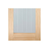 Mexicano Oak Pattern 10 Single Evokit Pocket Door Detail - Clear Glass - Frosted Lines