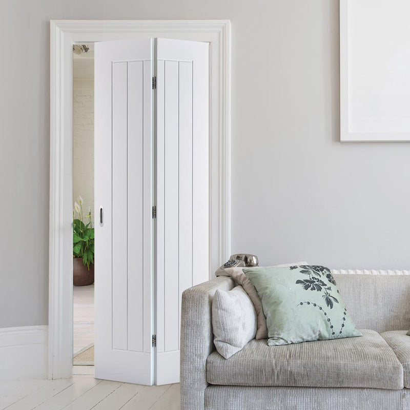 Mexicano Flush Bifold Door - White Primed