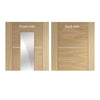 Portici Oak Double Evokit Pocket Door Detail - Mirror One Side - Prefinished