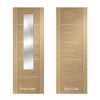 Portici Oak Double Evokit Pocket Door Detail - Mirror One Side - Prefinished