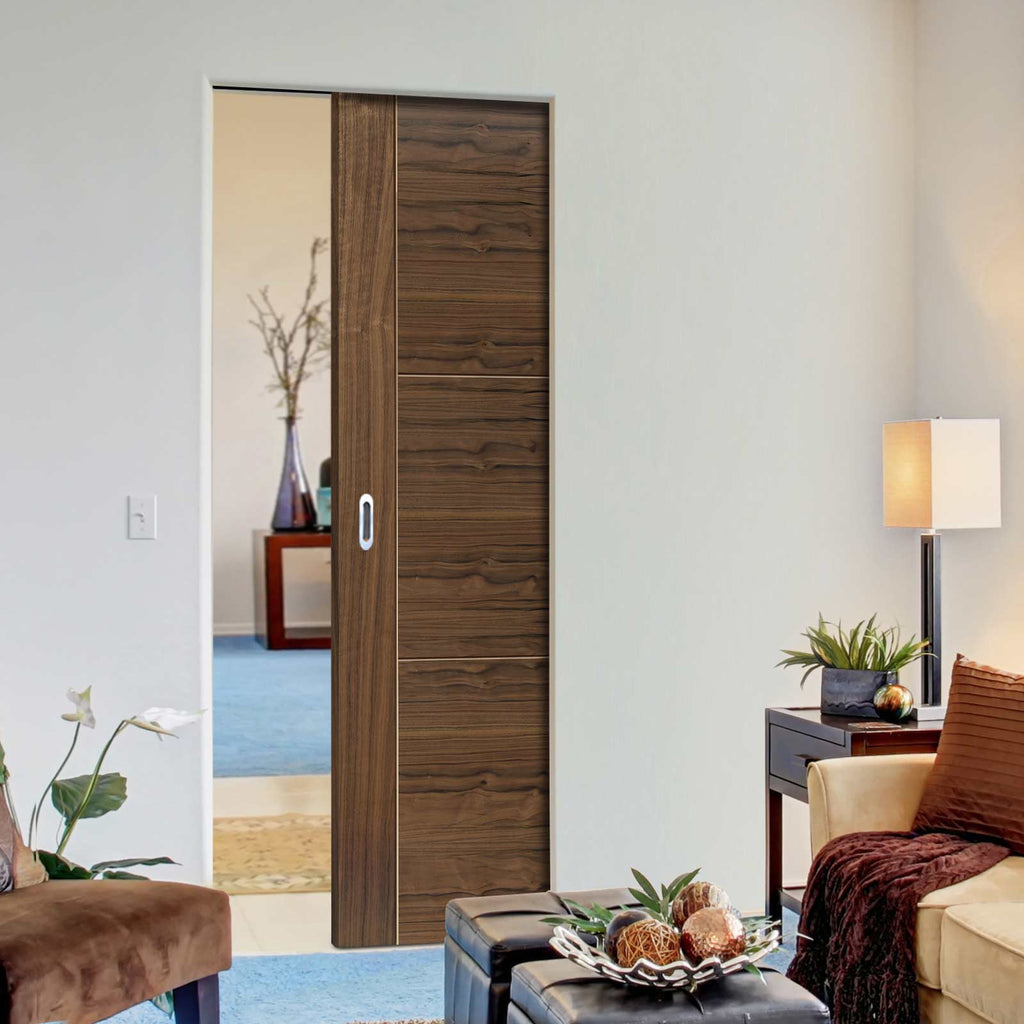 Mistral Walnut Absolute Evokit Pocket Door - Prefinished