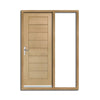 Modena Flush Oak Door and Frame Set - One Unglazed Side Screen