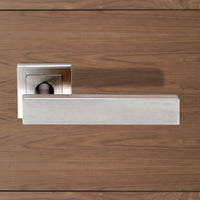 Steelworx SSL1403 Lever Latch Handles on Square Sprung Rose