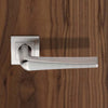 Steelworx SSL1404 Lever Latch Handles on Square Sprung Rose