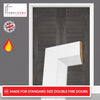 Made to Size Double Interior White Primed Door Lining Frame and Modern Architrave Set - For 30 Minute Fire Doors