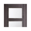 Three Folding Doors & Frame Kit - Vancouver 4 Pane Ash Grey 3+0 - Clear Glass - Prefinished