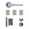 Augustus Premium Bathroom Door Handle Pack - Satin Chrome/Polished Chrome