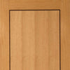 Two Sliding Wardrobe Doors & Frame Kit - Clementine Flush Oak Door - Walnut Inlays - Prefinished
