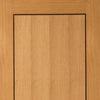 J B Kind Oak Contemporary Clementine Fire Door - Walnut Inlay - 1/2 Hour Fire Rated - Prefinished