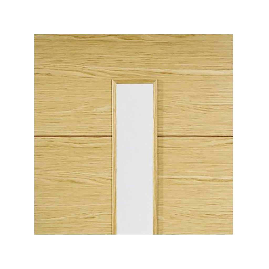 Bespoke Lille 1L Oak Flush Door - Clear Glass - Prefinished