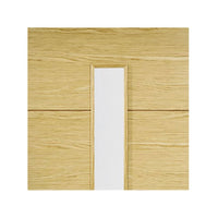 Bespoke Lille 1L Oak Flush Door - Clear Glass - Prefinished