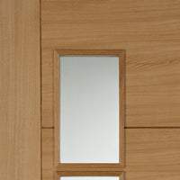 Bespoke Vancouver Oak 4L Door Pair - Clear Glazed Offset - Prefinished