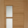 Bespoke Vancouver Oak 4L Door Pair - Clear Glazed Offset - Prefinished