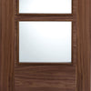 Vancouver Walnut 4 Pane Door Pair - Clear Glass - Prefinished