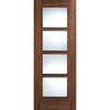 Vancouver Walnut 4 Pane Door Pair - Clear Glass - Prefinished