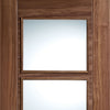 Bespoke Vancouver Walnut 4L Door Pair - Clear Glass - Prefinished