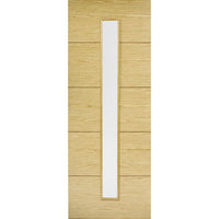 Bespoke Lille 1L Oak Flush Door - Clear Glass - Prefinished