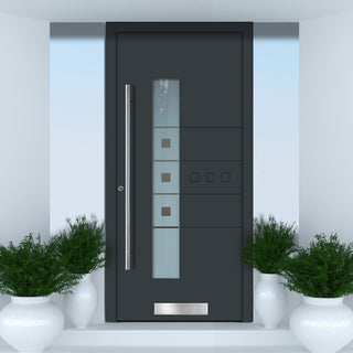 Image: External ThruSafe Aluminium Front Door - 1190 CNC Grooves - 7 Colour Options