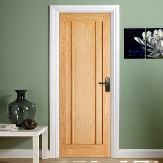Image: LPD Joinery Bespoke Lincoln 3P Oak Fire Door - 1/2 Hour Fire Rated