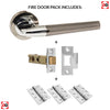 Tennessee Status Fire Lever on Round Rose - Black Nickel -  Polished Chrome Handle Pack