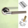 Tennessee Status Fire Lever on Round Rose - Black Nickel -  Polished Chrome Handle Pack