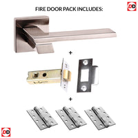 Senza Pari Giovanni Fire Lever on Flush Rose - Satin Nickel Handle Pack