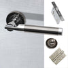 Vega Bathroom Door Handle Pack - Polished Chrome - Black Chrome