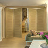 Four Folding Doors & Frame Kit - Pamplona Oak Flush 2+2 - Prefinished