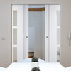 Sierra Blanco Absolute Evokit Double Pocket Doors - Frosted Glass - White Painted