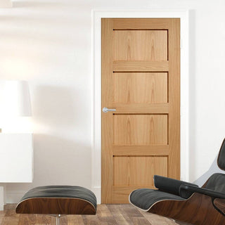 Image: LPD Joinery Bespoke Contemporary 4P Oak Fire Door - 1/2 Hour Fire Rated