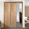 Messina Oak Veneer Staffetta Twin Telescopic Pocket Doors