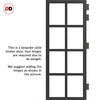 Perth 8 Pane Solid Wood Internal Door Pair UK Made DD6318G - Clear Glass - Eco-Urban® Shadow Black Premium Primed