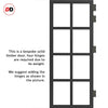Perth 8 Pane Solid Wood Internal Door Pair UK Made DD6318G - Clear Glass - Eco-Urban® Stormy Grey Premium Primed