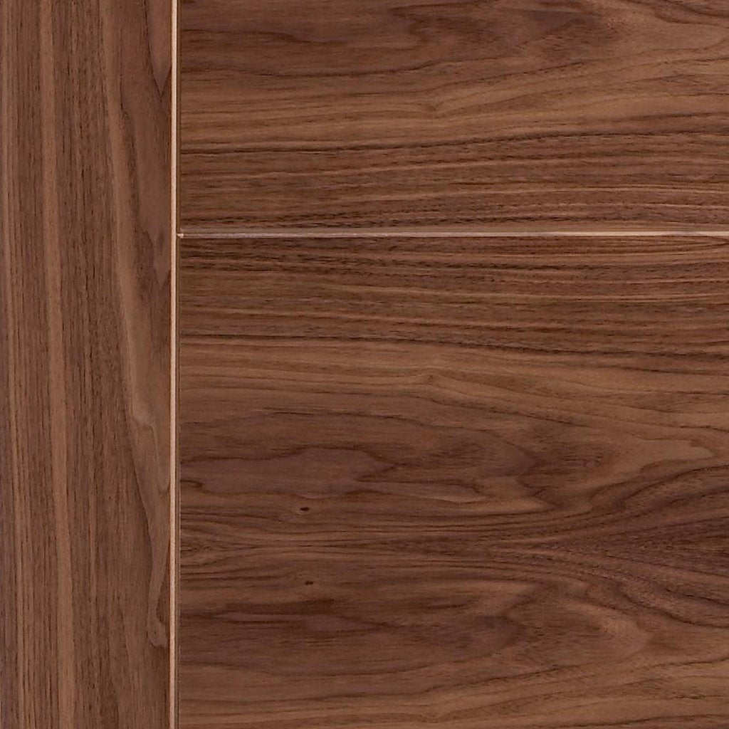 Vancouver Walnut 5 Panel Flush Evokit Pocket Fire Door Detail - 30 Minute Fire Rated - Prefinished