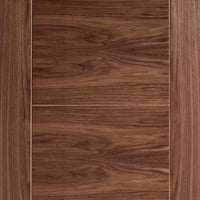 Vancouver Walnut 5 Panel Flush Evokit Pocket Fire Door Detail - 30 Minute Fire Rated - Prefinished