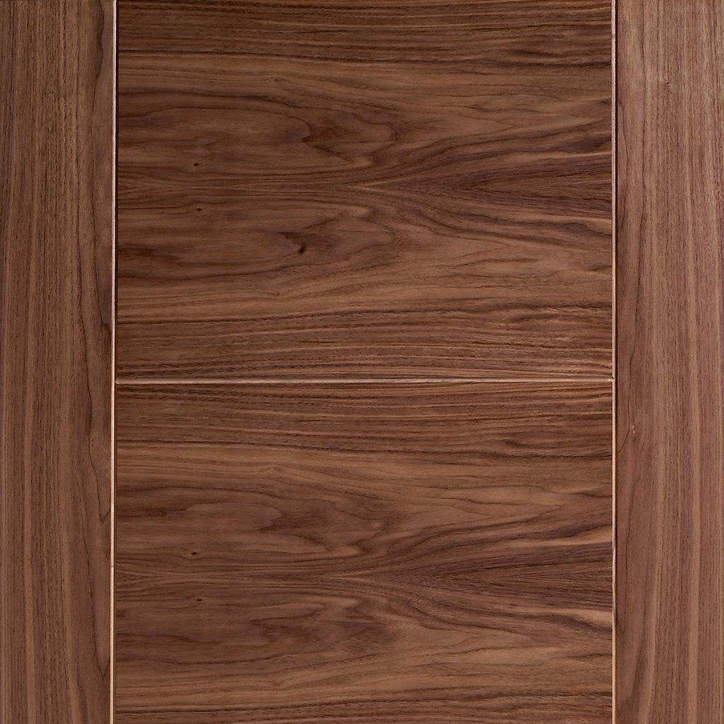 Vancouver Walnut 5 Panel Flush Evokit Pocket Fire Door Detail - 30 Minute Fire Rated - Prefinished