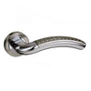 Monaco Mediterranean Lever On Rose - Satin Nickel - Polished Chrome