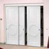 Minimalist Wardrobe Door & Frame Kit - Three Montpellier 3 Panel Doors - White Primed 