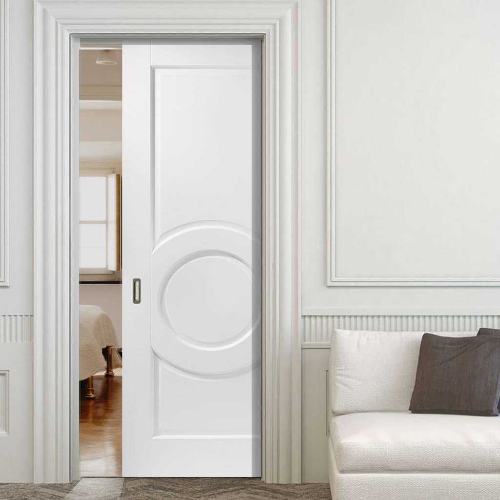 Montpellier 3 Panel Single Evokit Pocket Door - White Primed